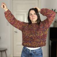 Mohairsweater, handgestricktes Einzelstück, Sweater Mohair, unisex, bunt, abnehmbarer Kragen Bild 8