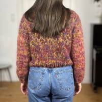 Mohairsweater, handgestricktes Einzelstück, Sweater Mohair, unisex, bunt, abnehmbarer Kragen Bild 9