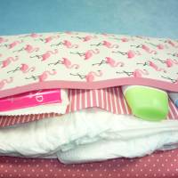 Windeltasche mit rosa Flamingos | Wickeltasche für Baby unterwegs | Universaltasche | Mehrzwecktasche Bild 5
