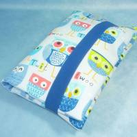 Windeltasche mit blauen Eulen auf hellblau | Wickeltasche für Baby unterwegs | Universaltasche | Mehrzwecktasche Bild 1