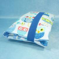 Windeltasche mit blauen Eulen auf hellblau | Wickeltasche für Baby unterwegs | Universaltasche | Mehrzwecktasche Bild 2