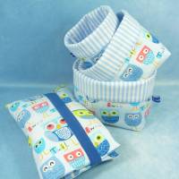 Windeltasche mit blauen Eulen auf hellblau | Wickeltasche für Baby unterwegs | Universaltasche | Mehrzwecktasche Bild 7