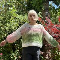 Handgestrickter Mohairsweater super weich im Farbverlauf Bild 2