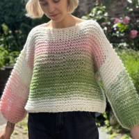 Handgestrickter Mohairsweater super weich im Farbverlauf Bild 5