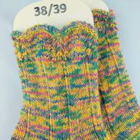 Socken Größe 38/39, handgestrickt, Stricksocken Wollsocken Bild 6