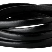 1m Flaches Lederband Schwarz 5x2mm hochwertiges Rindleder Made in Spain Bild 1