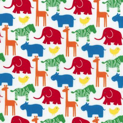 Westfalenstoffe Junge Linie Afrika Zebra Giraffe Nilpferd 100% Baumwolle Webware Druckstoff