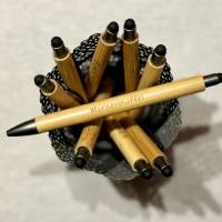 Morgenmuffel - Kuli mit Spruch, lustiger Kugelschreiber mit Gravur, Bambus - originelle Geschenkidee für Kollegen Bild 1