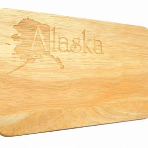 Brotbrett Alaska USA Gravur Frühstücksbrett Holz Schneidbrett Amerika Servierbrett Bild 1