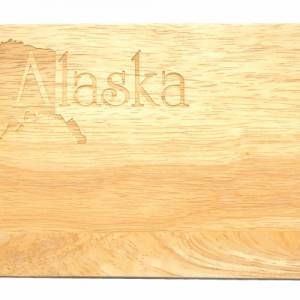 Brotbrett Alaska USA Gravur Frühstücksbrett Holz Schneidbrett Amerika Servierbrett Bild 2