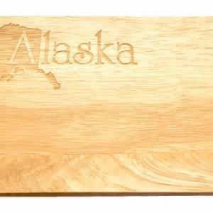 Brotbrett Alaska USA Gravur Frühstücksbrett Holz Schneidbrett Amerika Servierbrett Bild 4