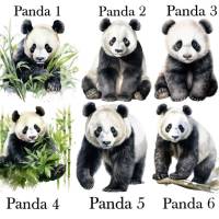 Bügelbilder Bügelmotiv Panda Bär Pandabär Junge Mädchen Höhe 10cm Bild 2