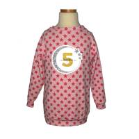 Handmade Geburtstagspullover mit Zahl und Namen in Wunschfarbe- Pullover aus French Terry - Langarmshirt Stars meliert Bild 1