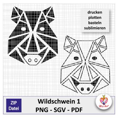 Wildschwein Schwein Eber, digitale Datei png/pdf/svg, Plotterdatei plotten drucken basteln sublimieren, private Nutzung