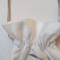 Kleines weiße Handtasche aus Baumwolle/Lyocell mit Silberstickerei Bild 6