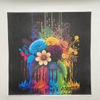 Kunstleder Panel, 30x30 cm, Blumenbouquet Rainbow Bild 1