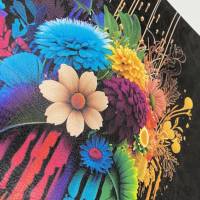 Kunstleder Panel, 30x30 cm, Blumenbouquet Rainbow Bild 4