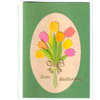 Karte, Glückwunschkarte, Klappkarte, Grußkarte, Faltkarte, Tulpen, Zum Muttertag, Blumenstrauß, Blumen Bild 1