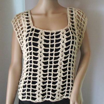 Legeres Netz-Top, Häkel-Top, Überwurf, Pulli, Tunika, Shirt