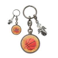 Metall Schlüsselanhänger mit Name und Basketball Motiv | abnehmbarer Schutzengel in 3 Farben zur Auswahl Bild 7