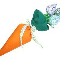 Geschenkbeutel Set *Karotte & Tulpen* Frühling Ostern Baumwolle mit Tunnelzug Bild 2