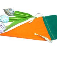 Geschenkbeutel Set *Karotte & Tulpen* Frühling Ostern Baumwolle mit Tunnelzug Bild 4
