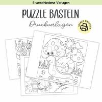Bastelvorlage Puzzle für Kinder - Druckvorlage - Bastelideen zum Selberdrucken - Bastelbuch - Digitaler Download Bild 1
