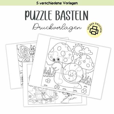 Bastelvorlage Puzzle für Kinder - Druckvorlage - Bastelideen zum Selberdrucken - Bastelbuch - Digitaler Download