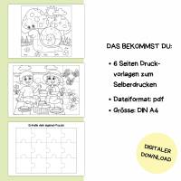 Bastelvorlage Puzzle für Kinder - Druckvorlage - Bastelideen zum Selberdrucken - Bastelbuch - Digitaler Download Bild 3