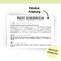 Bastelvorlage Puzzle für Kinder - Druckvorlage - Bastelideen zum Selberdrucken - Bastelbuch - Digitaler Download Bild 4