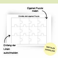 Bastelvorlage Puzzle für Kinder - Druckvorlage - Bastelideen zum Selberdrucken - Bastelbuch - Digitaler Download Bild 7