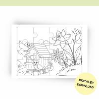 Bastelvorlage Puzzle für Kinder - Druckvorlage - Bastelideen zum Selberdrucken - Bastelbuch - Digitaler Download Bild 8
