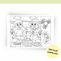 Bastelvorlage Puzzle für Kinder - Druckvorlage - Bastelideen zum Selberdrucken - Bastelbuch - Digitaler Download Bild 9