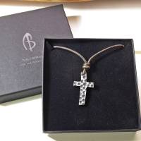 Geschwärztes Silberkreuz "Vinzenz", Kreuz in Silber 925 mit Lederband,  cooles Geschenk zur Konfirmation, Kommun Bild 4