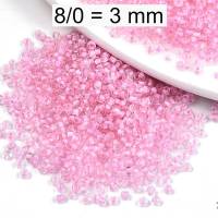 Rocailles - Perlen - inside color rosa - ca. 3mm - Glas Bild 1