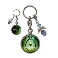 Metall Schlüsselanhänger mit Name und Tennis Motiv | abnehmbarer Schutzengel in 3 Farben zur Auswahl Bild 6