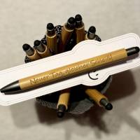 Neuer Tag gleicher Scheiß - Kuli mit Spruch, lustiger Kugelschreiber mit Gravur, Bambus - originelle Geschenkidee Bild 2