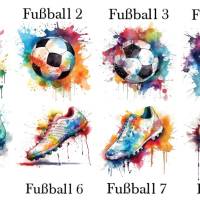 Bügelbilder Bügelmotiv Fußball Ball Schuhe Sport bunt Junge Mädchen Höhe 10cm Bild 2