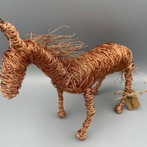 Pferd Skulptur aus Draht - verkupfert Bild 1