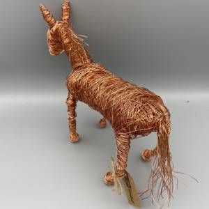 Pferd Skulptur aus Draht - verkupfert Bild 3