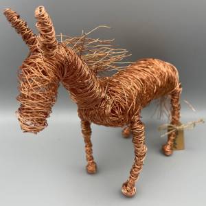 Pferd Skulptur aus Draht - verkupfert Bild 6