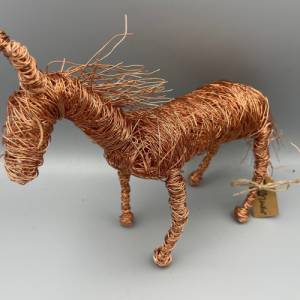 Pferd Skulptur aus Draht - verkupfert Bild 8