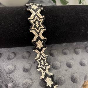 Armband Perlen Handarbeit Armband Frauen schwarz gold Armband Sterne Geschenk Valentinstag für Sie Frau Geschenk Schmuck Bild 7