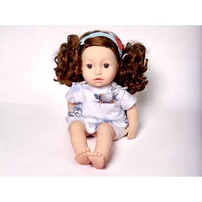 Tunika für 43cm Puppe mit bezaubernden Eulen - Handgefertigt