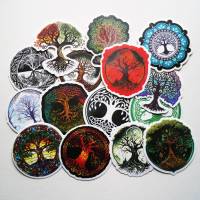 50x Sticker - Aufkleber Baum des Lebens Wikinger keltische Knoten Ornament Wasserfest und stabil verschiedene Motive Bild 3