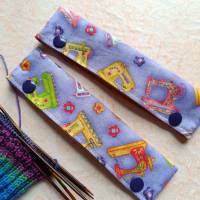 Nadelgarage, Nadelsafe, Nadeltasche für 15 cm lange Sockennadeln, mit Strick-Motiven, i love knitting Bild 2