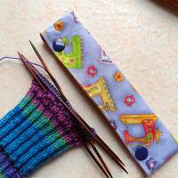 Nadelgarage, Nadelsafe, Nadeltasche für 15 cm lange Sockennadeln, mit Strick-Motiven, i love knitting Bild 3