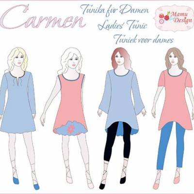 "CARMEN" E-Book Schnitt Tunika Kleid Damen von Mamu-Design