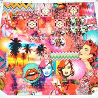 ♕ Canvas Panel Tasche mit Comic Pin Up 125 x 150 cm Pop Art ♕ Bild 4
