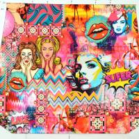 ♕ Canvas Panel Tasche mit Comic Pin Up 125 x 150 cm Pop Art ♕ Bild 5